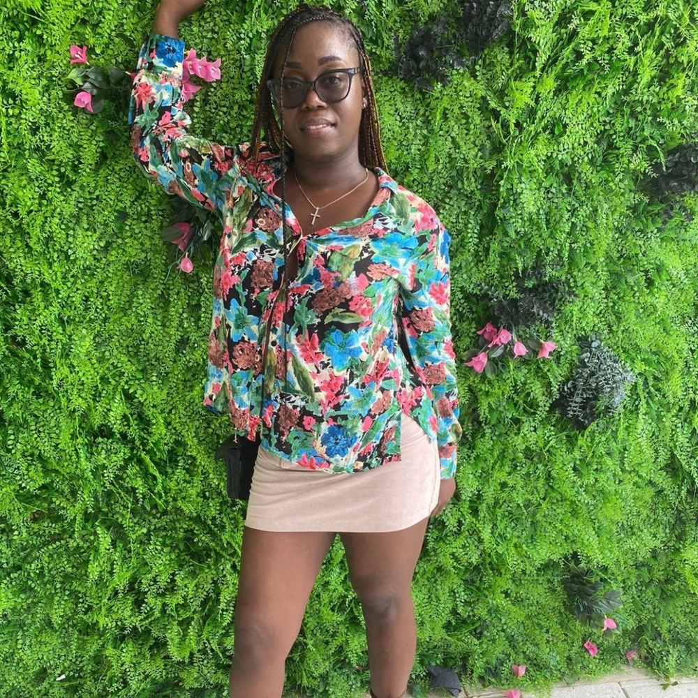ZARA floral button down Shirt